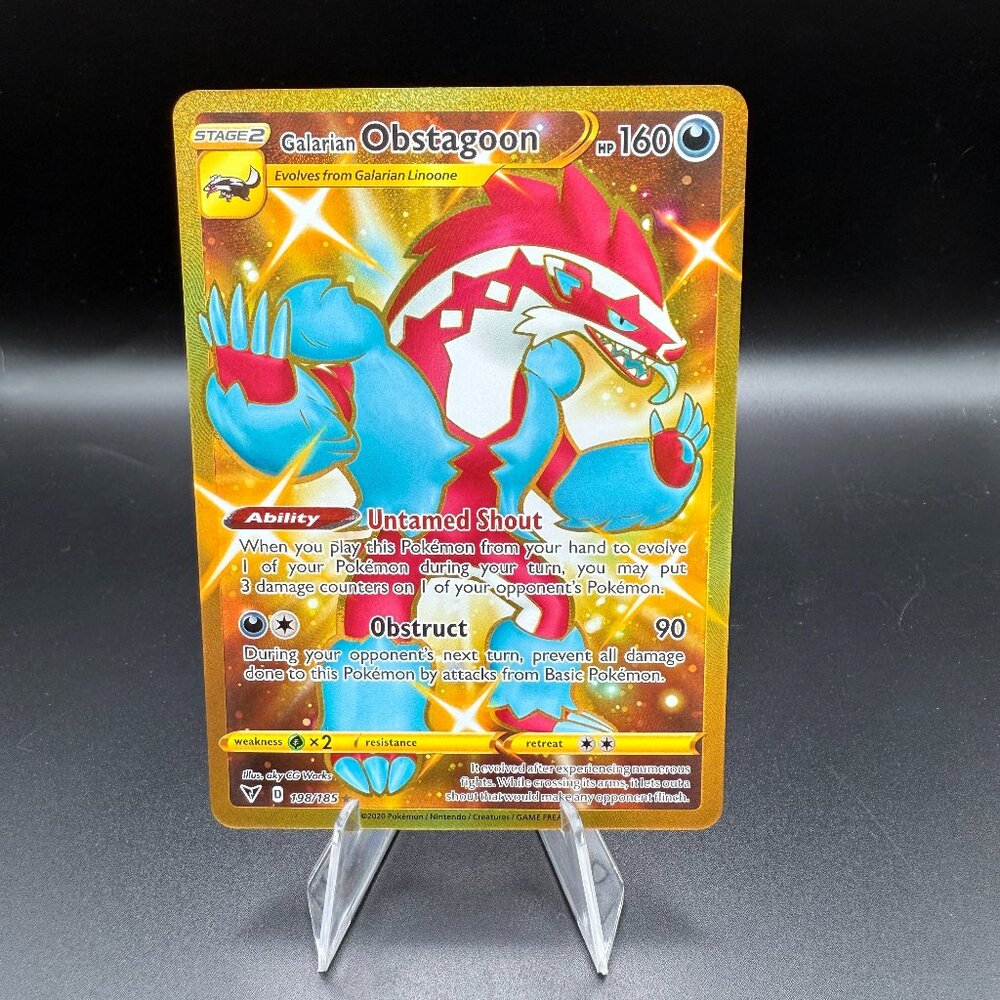 Galarian Obstagoon [Gold Secret Rare] 198/185 Pokémon Vivid Voltage